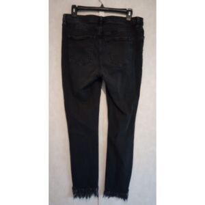 Free People Women's Size 29 Great Heights Frayed Black Skinny Jeans